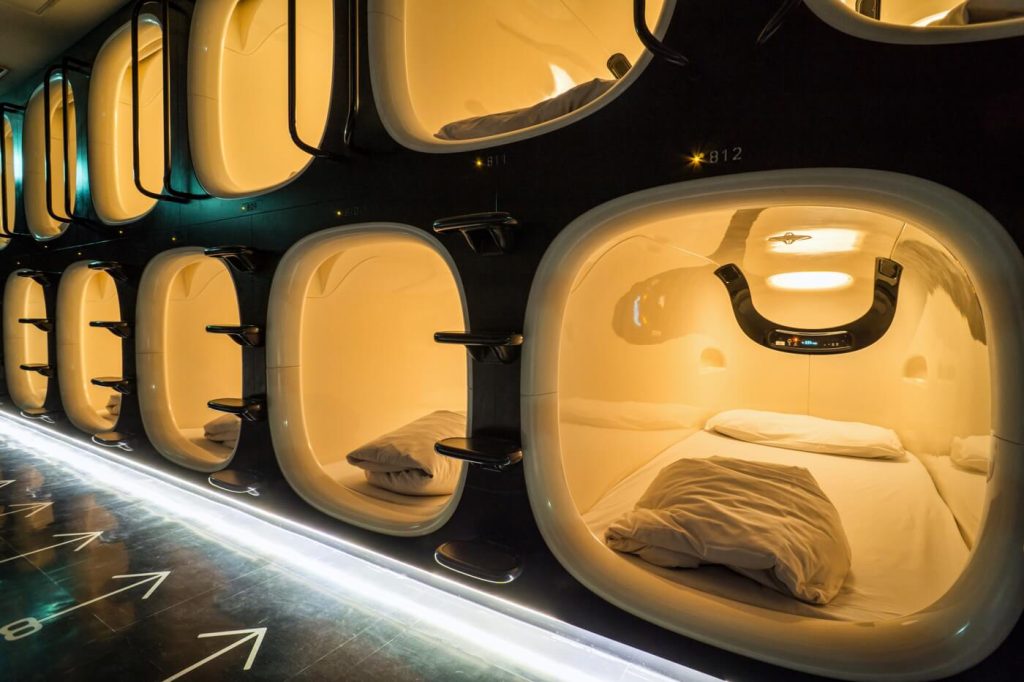 Capsulehotel slapen