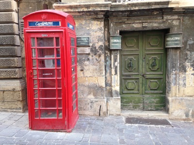 Britse telefooncel in Valletta