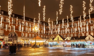 Kerstmarkt in Madrid, Spanje