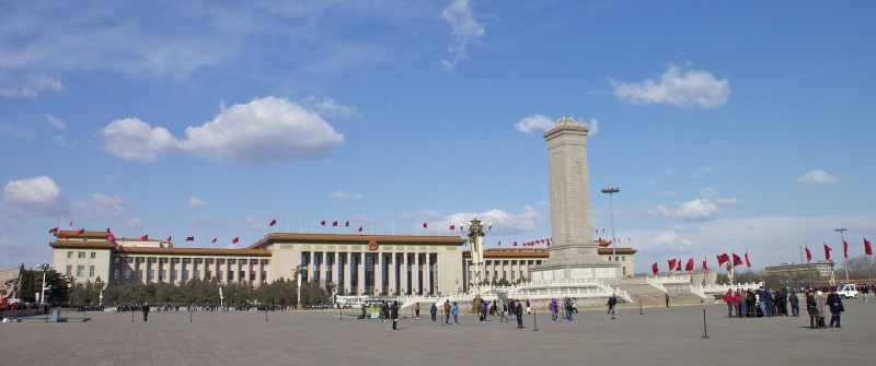 Panorama van Tiananmen-plein in Peking