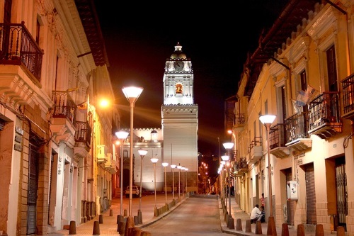 Avond in Quito, Ecuador