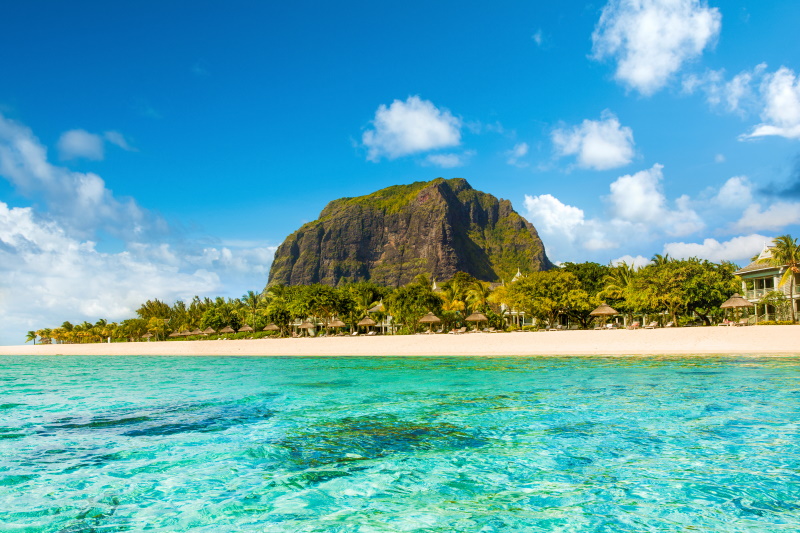 Strand Le Morne op Mauritius