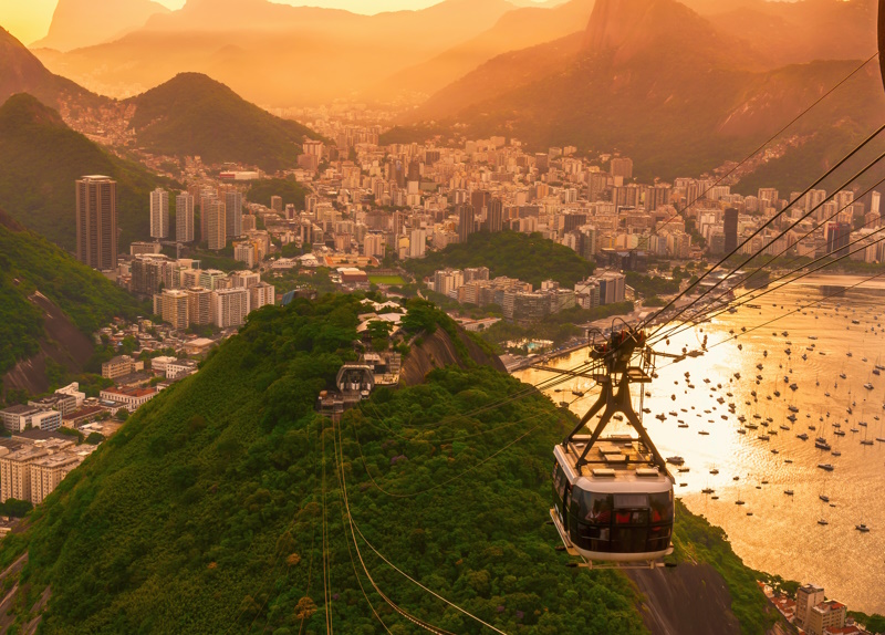 Kabelbaan van Suikerbroodberg bij Rio de Janeiro