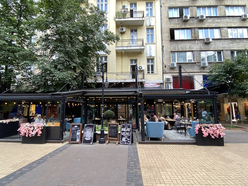 Terras op Vitosha Boulevard in Sofia