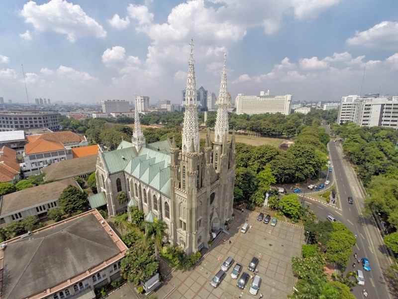 Jakarta kathedraal gebouw