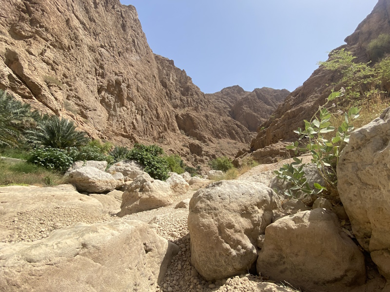 Wadi Shab rotsblokken