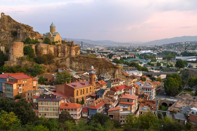 Uitzicht Narikala Fort Tbilisi