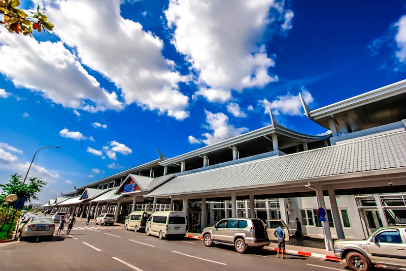 Laos reizen en vliegveld Vientiane