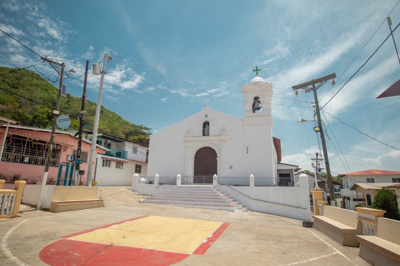 Kerk op Taboga eiland bij Panama-Stad