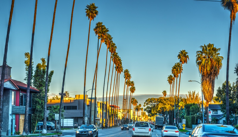 Verkeer Sunset Boulevard Los Angeles