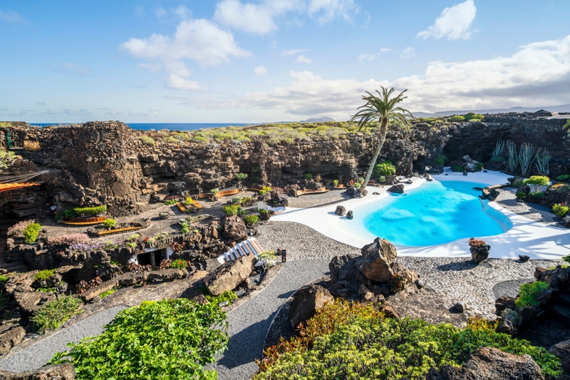 Zwembad bij Jameos del Agua in Lanzarote