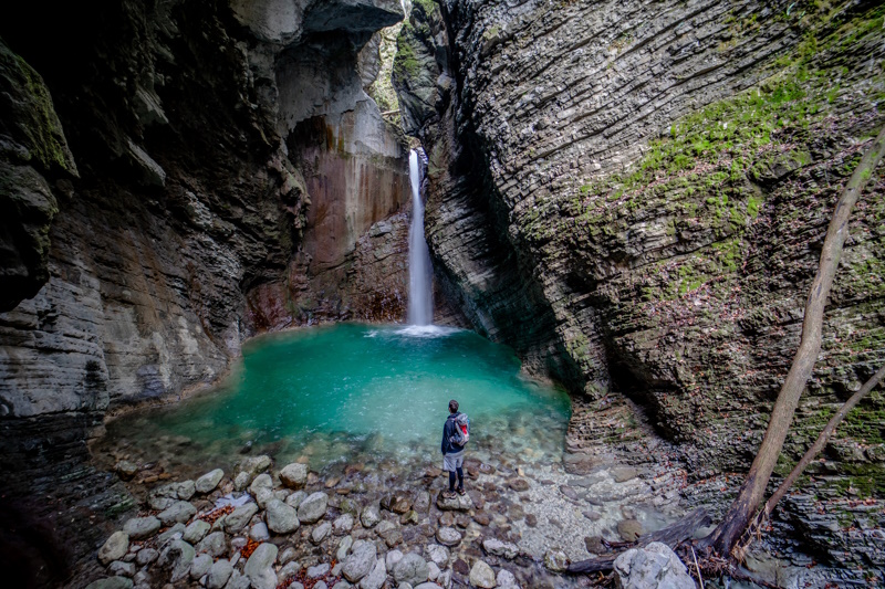 Slap Kozjak waterval bij Bovec