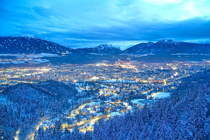 Innsbruck winter avondskiën