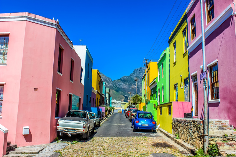 Bo-Kaap straat in Kaapstad