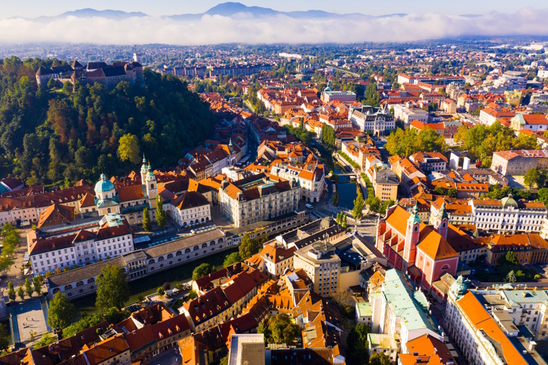 KLM vliegen Ljubljana