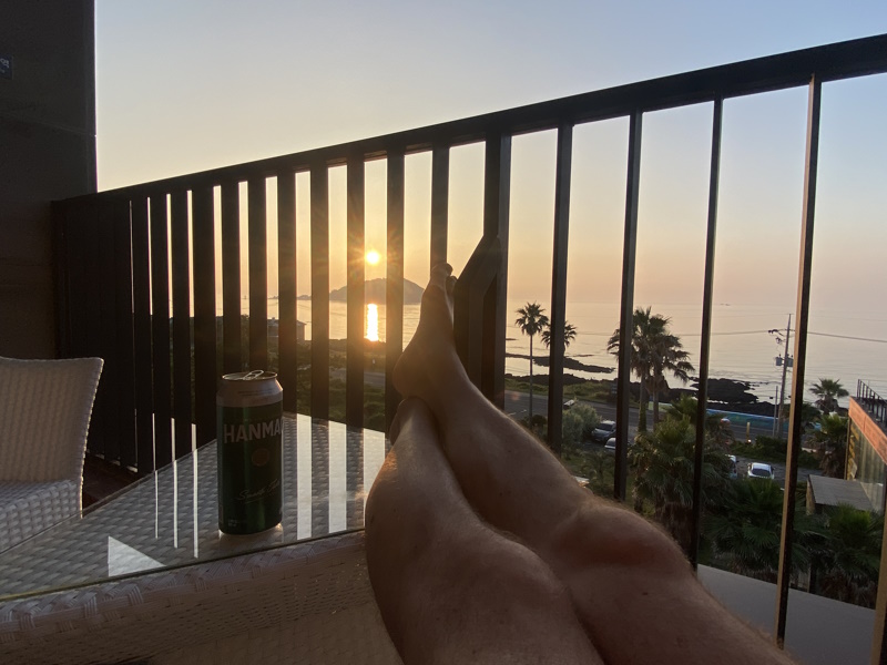 Jeju hotel zonsondergang