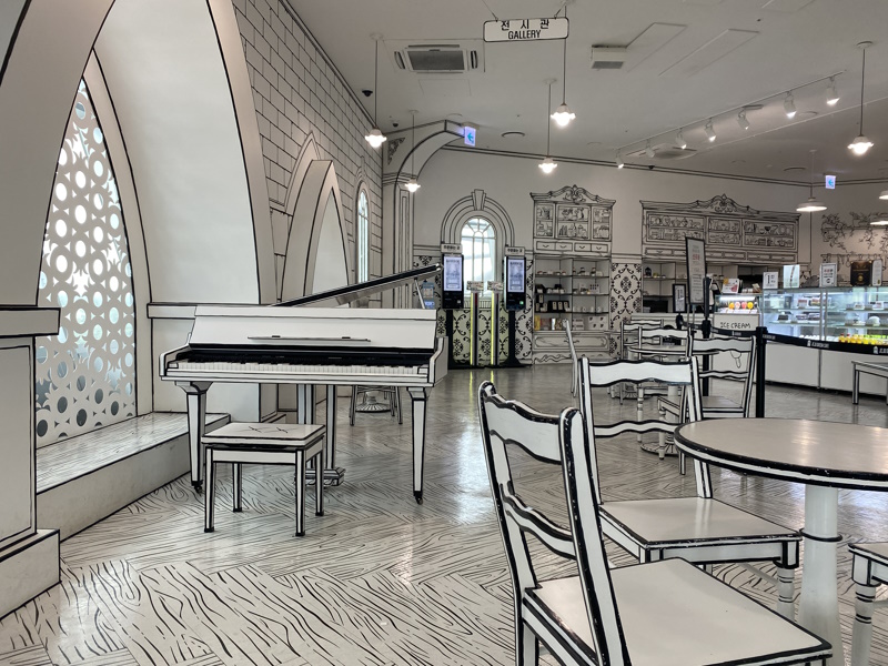 Inrichting café luchtvaartmuseum Jeju