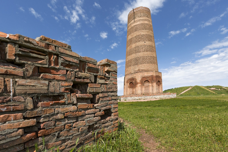 Ruïne Burana toren in Kirgizië