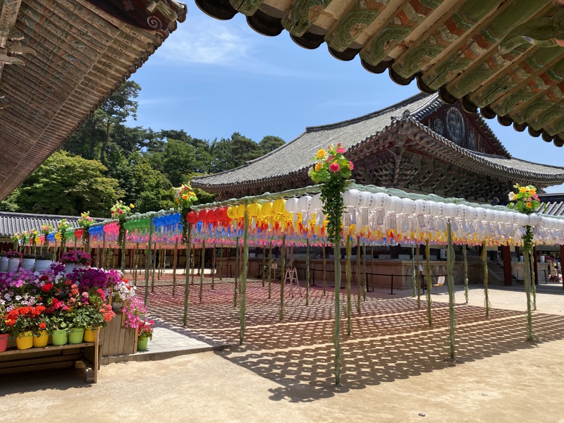 Gyeongju Bulguksa tempel gebedsvlaggen