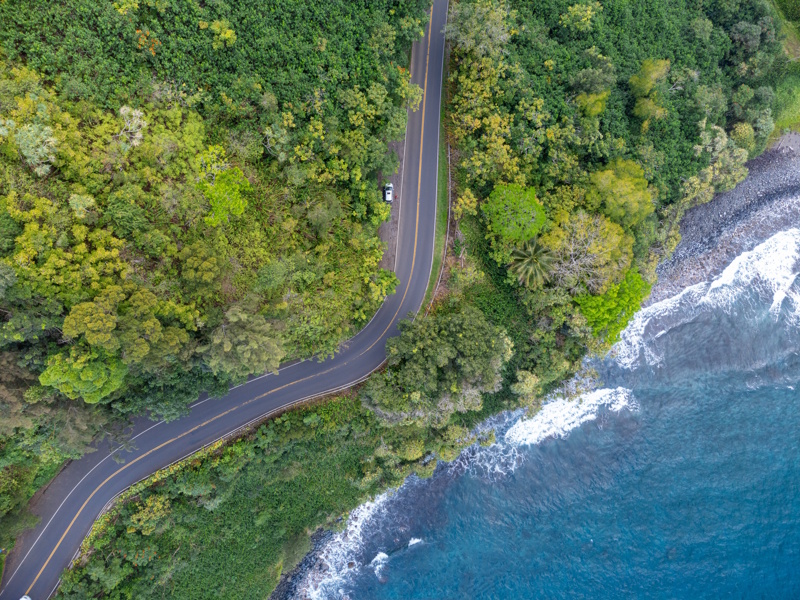 Hana Highway op Hawaii