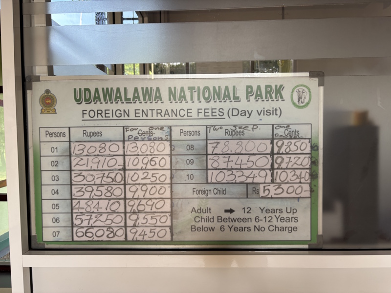 Tarieven Udawalawe National Park