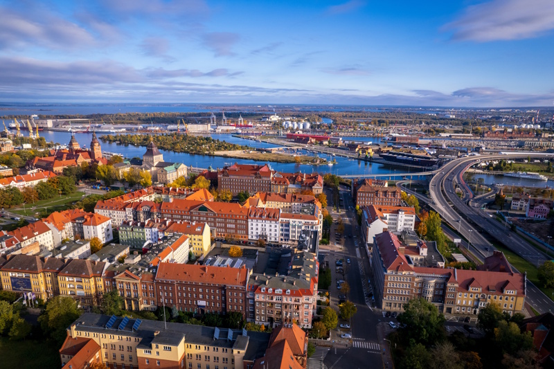 Szczecin kathedraal uitzicht