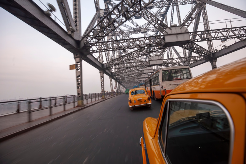 Verkeer Howrah Bridge Kolkata