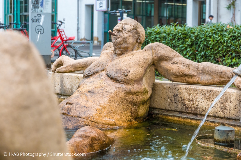 Konstanz fontein met oude man