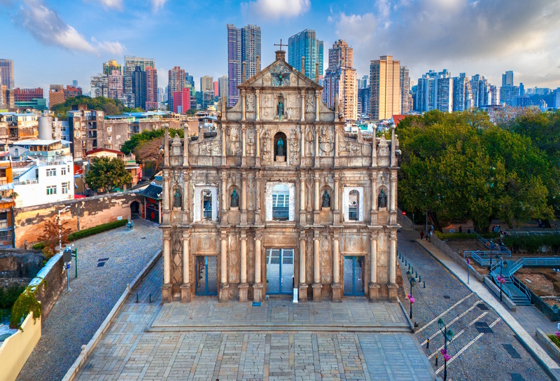 Ruïne kerk St Paul in Macau