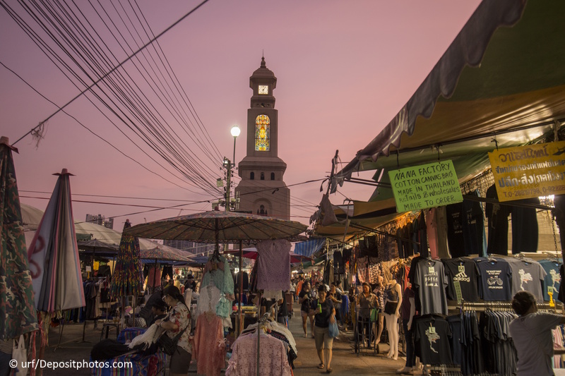 Bangkok weekendmarkt klokkentoren