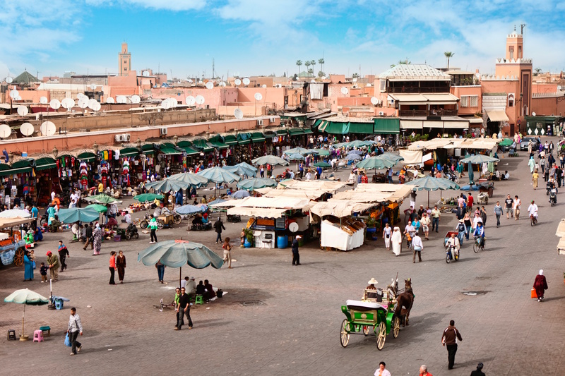Marrakech Djemaa el Fna plein