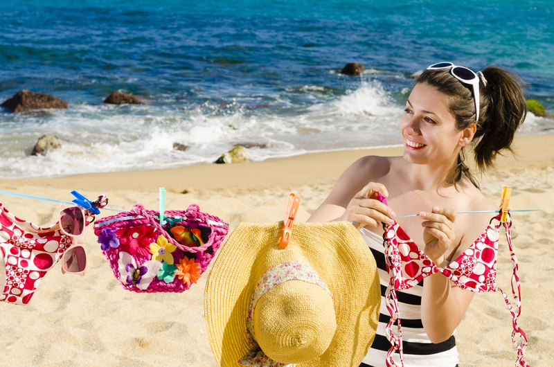 Bikini wassen strand