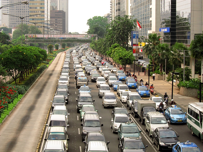 Jakarta vakantie verkeer