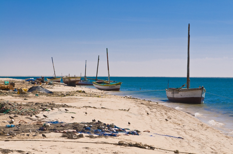 Mauritanië vissersbootjes