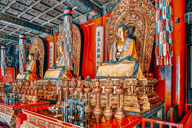 Boeddhabeelden Lama Tempel Peking