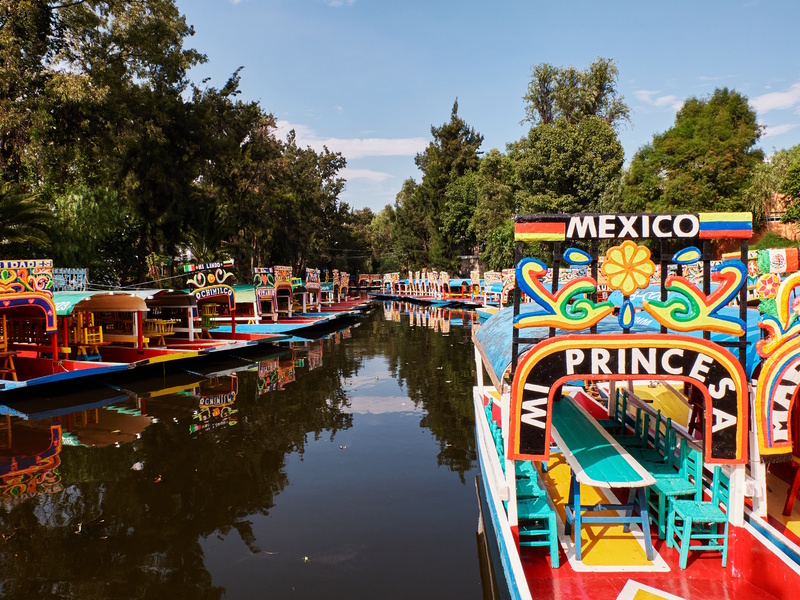 Xochimilco in Mexico-Stad