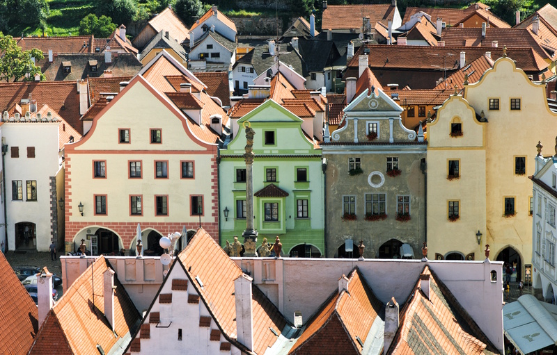 Huizen Cesky Krumlov Tsjechië