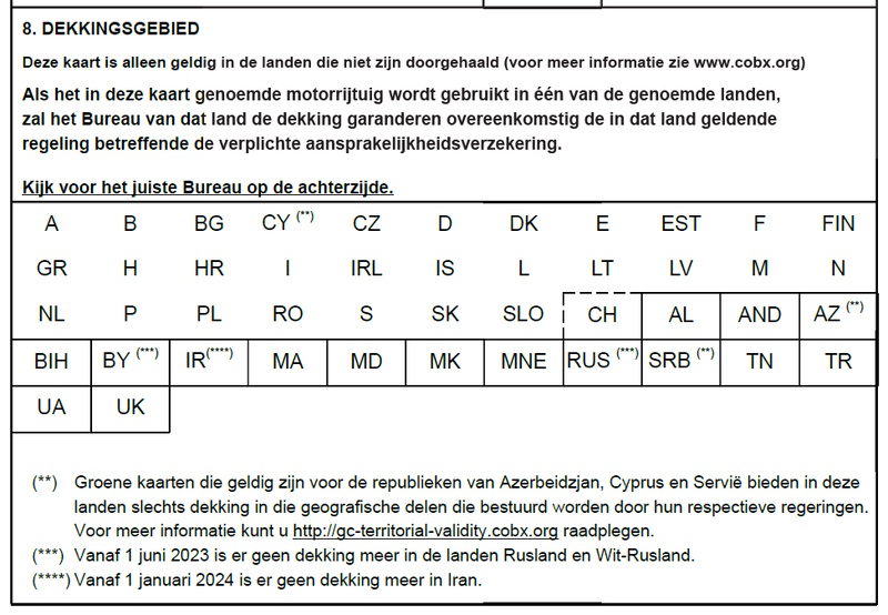 Autoverzekering en buitenland dekking landen