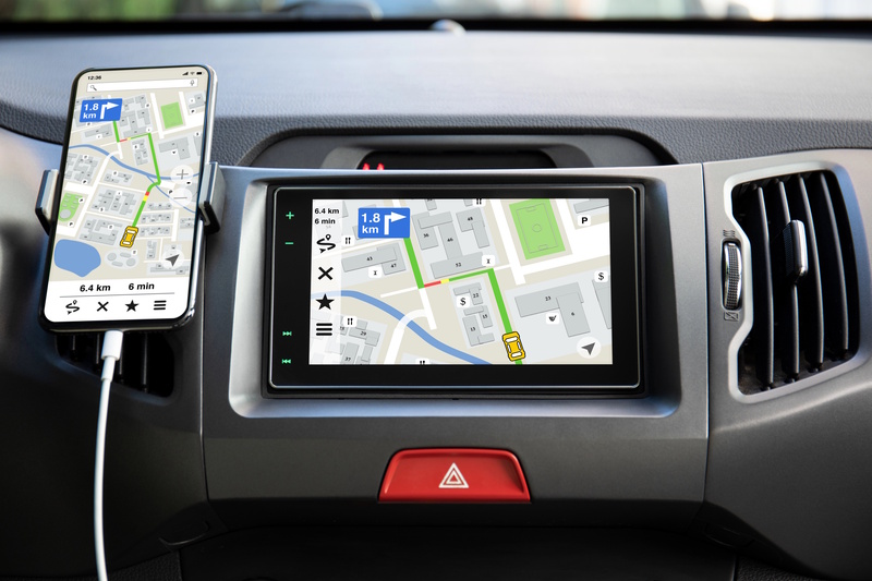Met auto naar zuiden navigatie