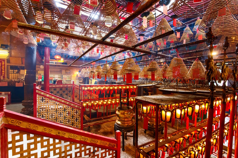Hongkong Man Mo Tempel wierook