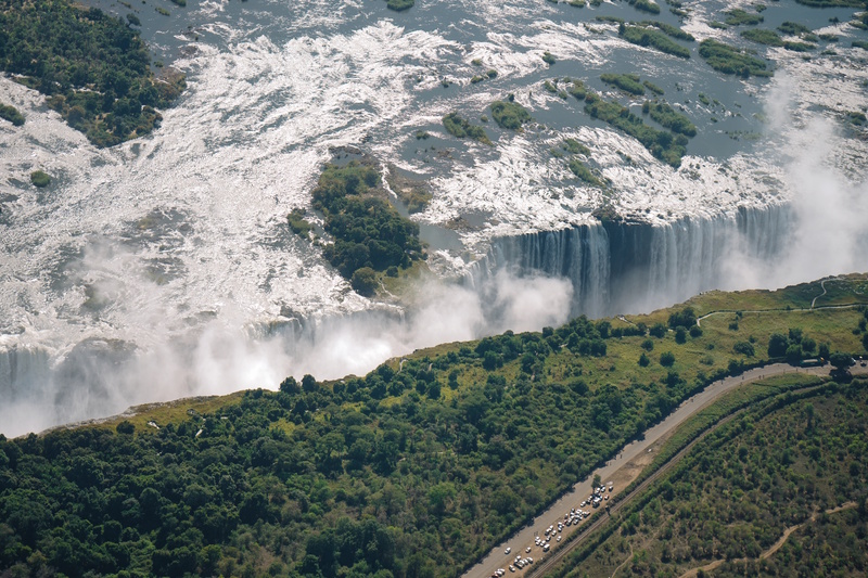 Victoria watervallen luchtfoto
